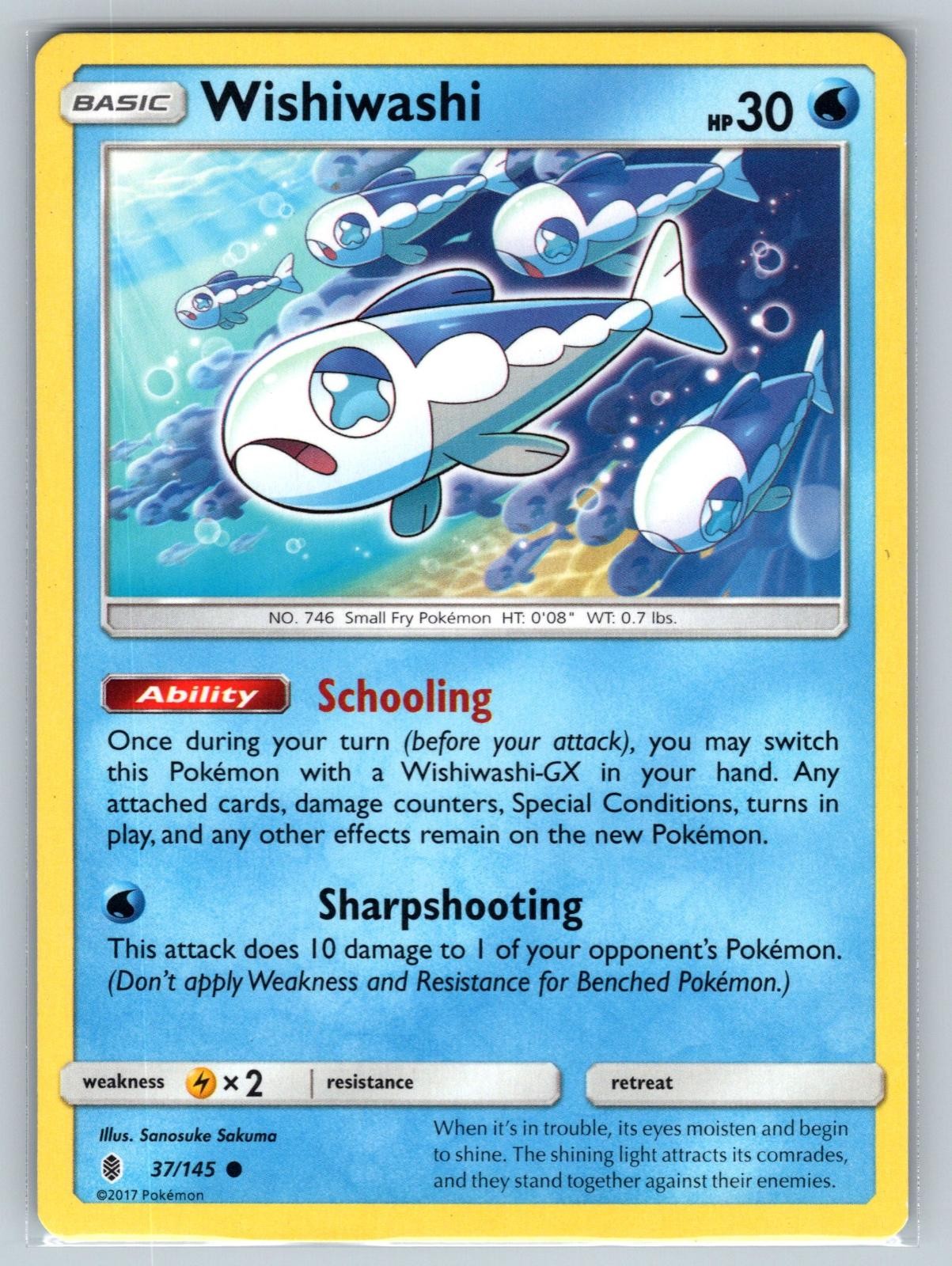 Wishiwashi 37/145 Common Guardians Rising Pokemon Lightly Played