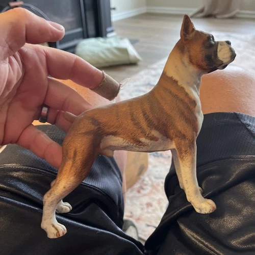 Vintage Boxer Dog Figurine Pristine Condition Andrea By Sadek Japan