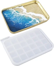 Resin Tray Mold,Rectangle Rolling Tray Molds for Resin,Sturdy Silicone Tray Moul