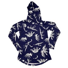 MEDIUM LuLaRoe AMBER HOODIE  DINOSAUR BONES on NAVY BLUE  Sizes 10-12; nwt