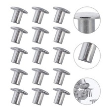 200 Pcs Flat Aluminum Alloy Semi Tubular Rivets Tone for Mechanical Use