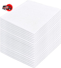 20 Pcs Cotton Handkerchiefs, White Men's Handkerchiefs  Pocket Squares, Large H