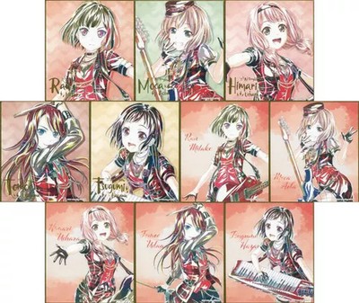 BanG Dream! Girls Band Party! Ani-Art Trading Mini Shikishi 10er Set Afterglow