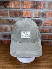 Vintage Bud Light Beer Embroidered Logo Made In USA Strapback Hat Canvas