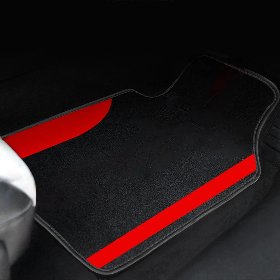 Suede Car Floor Mats B Type for Renault 4Pcs Anti-Slip 3 Type Red Black - Изображение 4 из 4