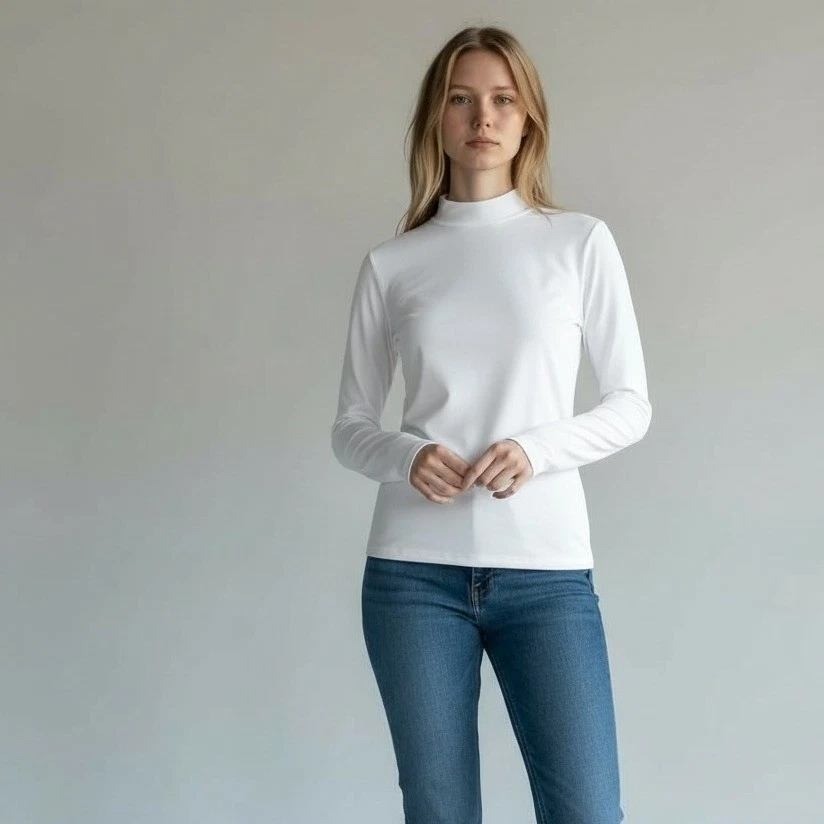 DSG Womens CWC Mock Neck Cold Weather Compression Top Pure White Size Small NWT