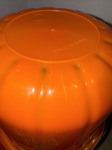 3 Vintage Blow Mold Bucket General Foam Plastic Halloween Pumpkin Candy USA - Picture 5 of 9