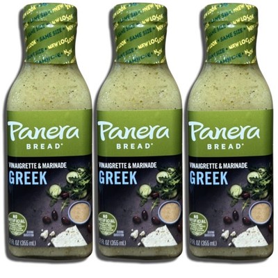 Panera Greek Vinaigrette Salad Dressing & Marinade | 12 Ounce | Pack of 3 |  eBay