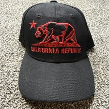 California Republic Unbranded Custom Adjustable Youth Kids Hat Black Red