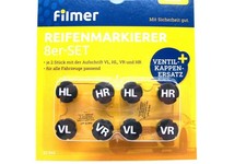 Reifenmakierer Ventilkappen 8er - Set je 2 Stück pro Rad für Autoventil