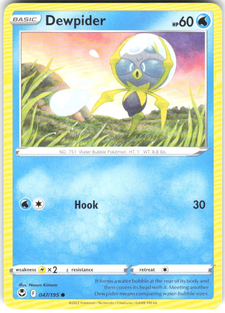 Dewpider 047/195 Silver Tempest SIT NM Pokemon Card TCG