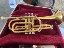 Vintage King C02 Cornet Student Model with Vintage Mute Catalog Fair Condition