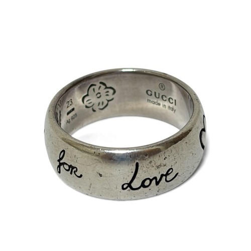 Gucci Blind for Love Ring Silver Ag925 Auth Used