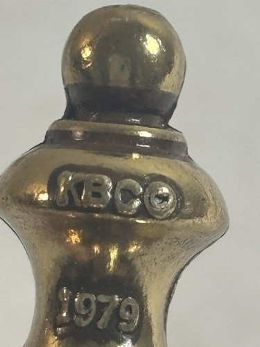 6Pc KBCO Brass Plates And Porcelain Drawer Pulls Vintage Taiwan 1979 NEW - Picture 6 of 10