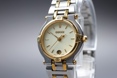 [Near MINT]  gucci 9000L 25mm ivory Dial Date Quartz  Women's Watch JAPAN - Picture 5 of 10