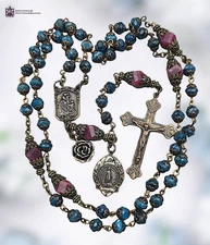 Lady of the Rosary & Miraculous Mary Heirloom Rosary | Heritage Bronze|Apatite