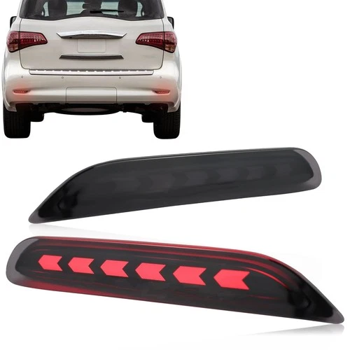 Smoked Lens LED Rear Reflector Bumper Fog Light Assembly Compatible With Niss... - product listing photo