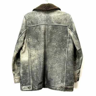 Used] GAP Gap Old Gap Leather Jacket Faded Boa Back Lunch