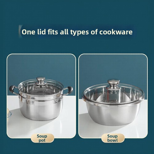 Tempered Glass Pot Lid Heat Resistant for Woks Soup Pots Milk Pots 16cm to 34cm - Bild 4 von 36
