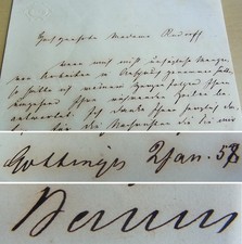 Physician Wilhelm Baum (1799-1883): letter G&ouml;ttingen 1858, condolence to Rudorff