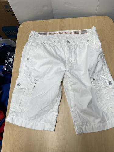 pantaloncino cargo uomo bianco rock revival 36/24 - Foto 2 di 17