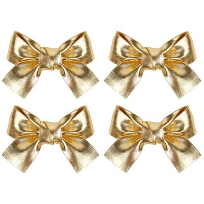 4 PCS Glitter Hair Bows Women Girls Gold Silver Cute Clips Accessories Teen