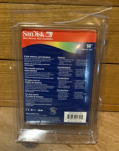 Vintage SanDisk 256 MB SD Memory Card Secure Digital Rare (SDSDB-256-768) Sealed - Picture 2 of 8