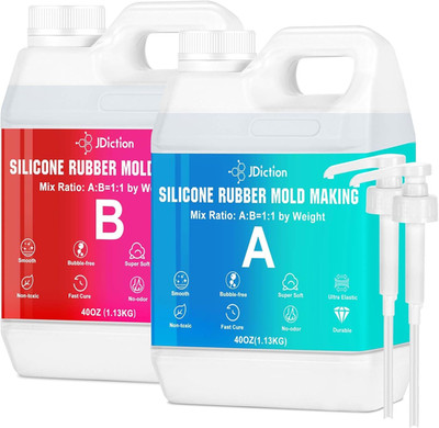 Silicone Mold Making Kit, 5Lb(80Oz) Super Elastic Liquid Silicone for Molds Maki
