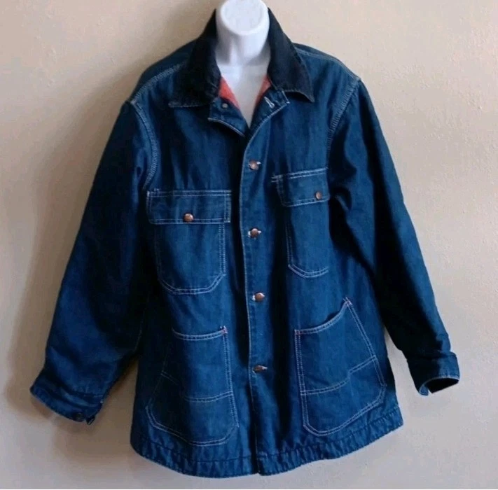 Big Mac JCPenney Blanket Lined Chore Coat, Vintage Denim Farm Barn Jacket - Image 3 of 4
