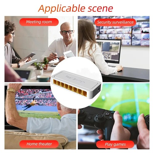 10/100Mbps 8 Ports Fast Ethernet LAN Desktop RJ45 Network Switch Hub for Home - Afbeelding 5 van 15