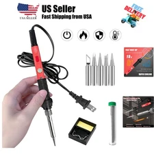 Soldering Kit, 60W Soldering Iron, 0V Welding Kit with Ceramic Heater, Portab...