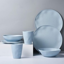 8 pcs Reusable Dinnerware Set, Camping Dishes with Bowls Plates Dishes for 2 ...
