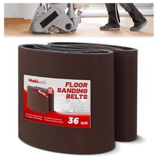 8 inch x 19 36 Grit Sanding Belts, 12 Pack, EZ 8 Drum 8 x 19