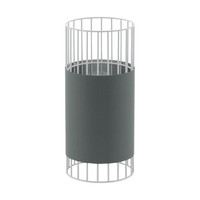 Tischlampe Nachttischlampe Stahl, Textil In Weiss, Grau E27 Fassung