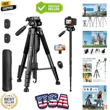 Tripod for Camera, 72" Tall Camera Tripod Monopod with Remote, Professional H...