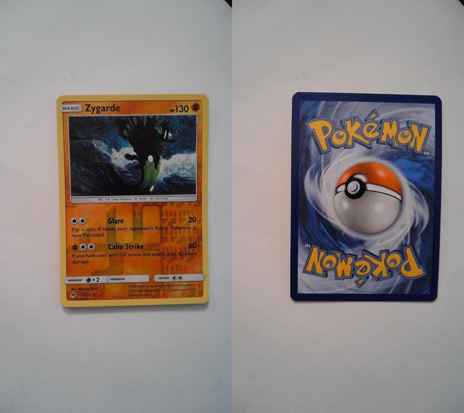 Zygarde 72/131 Rare Forbidden Light Pokemon Reverse Holo Near Mint