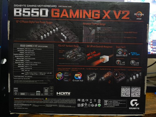 GIGABYTE B550 GAMING X V2 ATX Motherboard - AM4 DDR4 - Photo 2/12