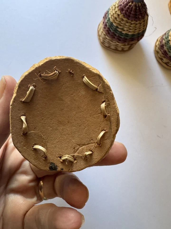 Cesta de ratán tejida de colección Caxixi agitador musical idiófono maraca conjunto de cuatro  Foto 3 de 4