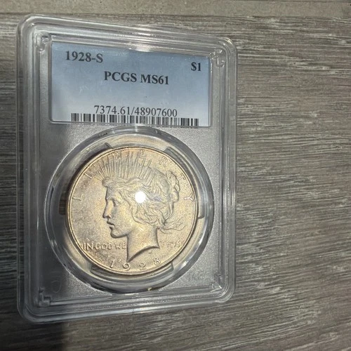 1928 S Peace Dollar MS 61 PCGS