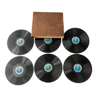 Lot of 6 Vintage Columbia 78 RPM Shellac Records w/ Binder Album Prince's Band - Photo 1/4
