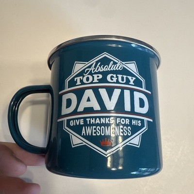 History & Heraldry Personalized Tin Mug ''DAVID''Enamel Good For Outdoor Cup