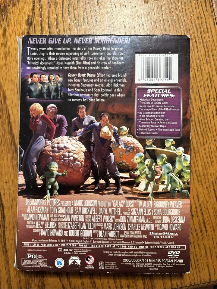 Galaxy Quest (DVD, 2009, Deluxe Edition) Lenticular Slipcase Hype Sticker Allen - Image 2 of 4