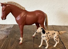 MARX JOHNNY WEST HORSE  ENGLISH SETTER DOG FIGURES WESTERN COWBOY THUNDERBOLT