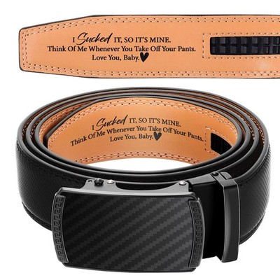 Mens Belt Personalized Engraved I Sucked It So Its Mine Mens Belt Leather Sli...