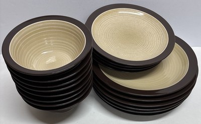 Broyhill Attic Heirlooms Brown Dinner Plates Salad Dessert Soup Cereal Bowls