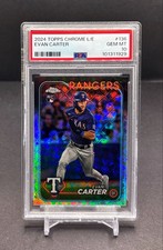 2024 Topps Chrome Logofractor - EVAN CARTER - RC Rookie - Rangers #136 PSA 10