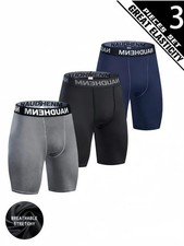 3Pcs Men's Compression Shorts Quick Dry Athletic Baselayer Shorts for Running