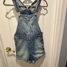 Hollister Women's Denim Short Overall Romper Blue Size S Sleeveless