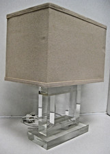 Coach House Table Lamp with Glass Base & Rectangular Shade