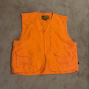 Trail Crest Men's Blaze Orange Zip-Up Hunting Vest Sz 3XL Animal Pouch